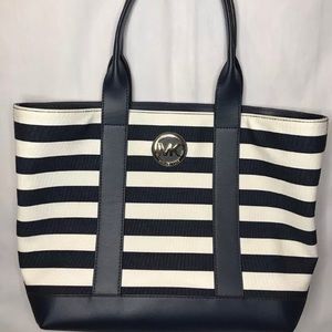 MICHAEL KORS MK Fulton Navy Blue White Stripe
